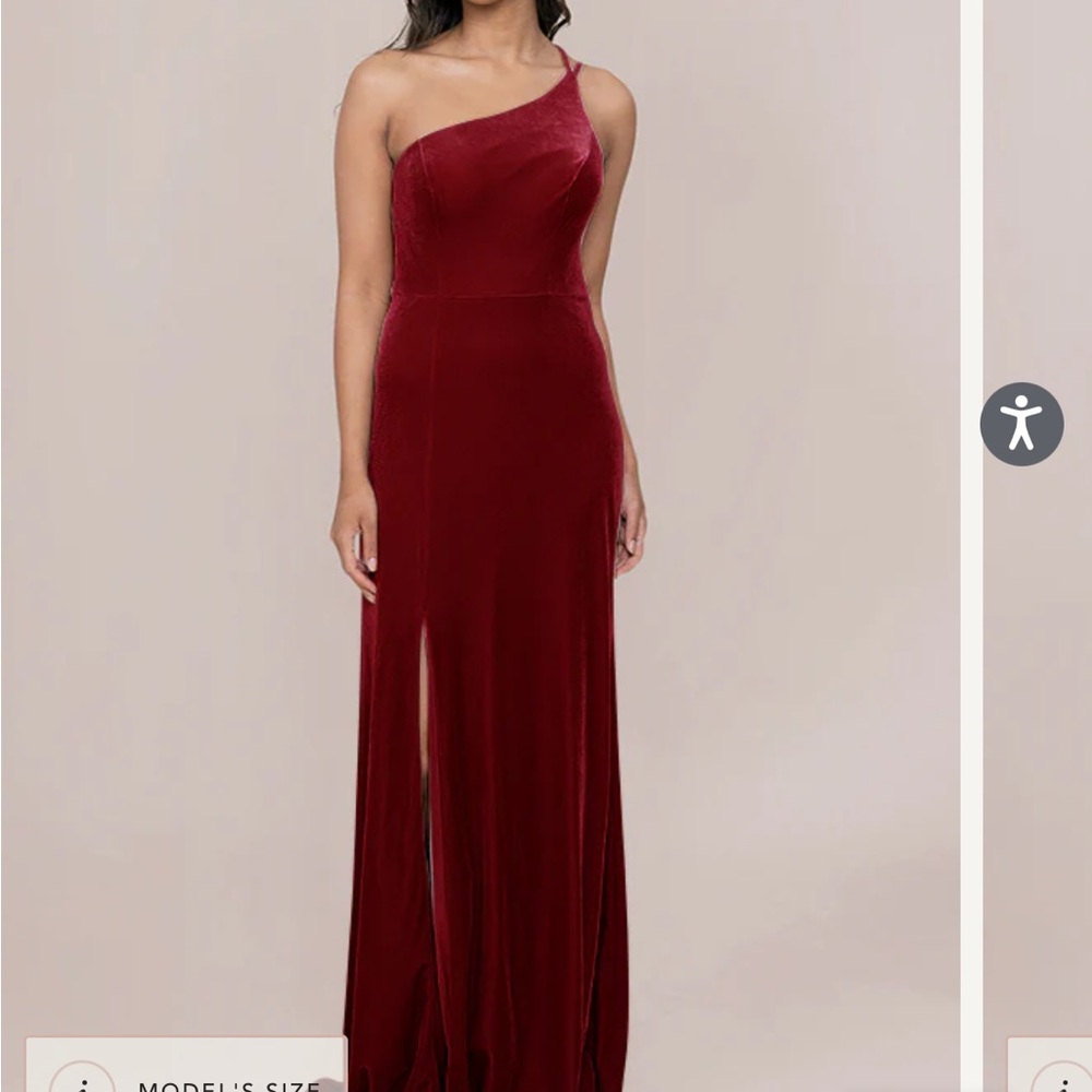 Revelry Red Ruched One-Shoulder Gown for Wedding